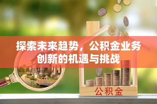 东至探索未来趋势，公积金业务创新的机遇与挑战