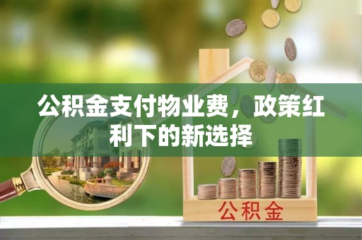 东至公积金支付物业费，政策红利下的新选择